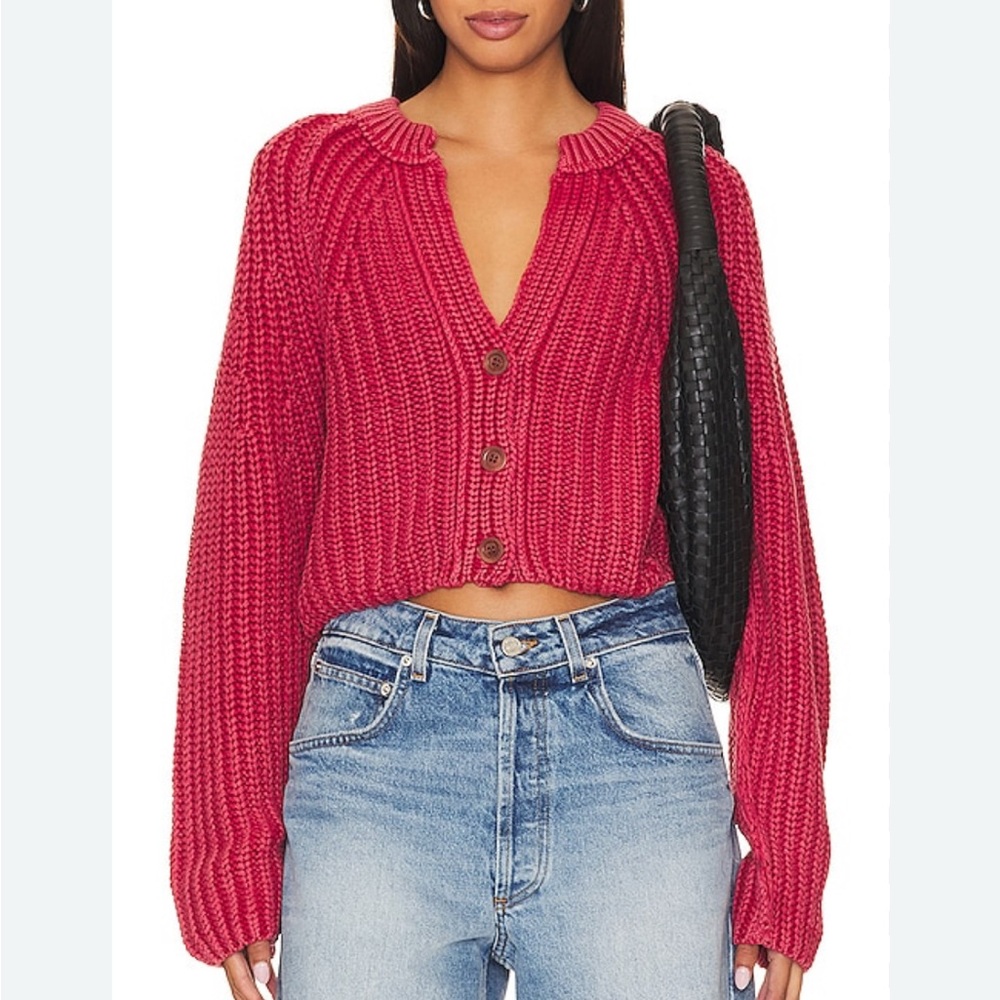 Free People Sweet Nothing Cardi - Cherry - XS